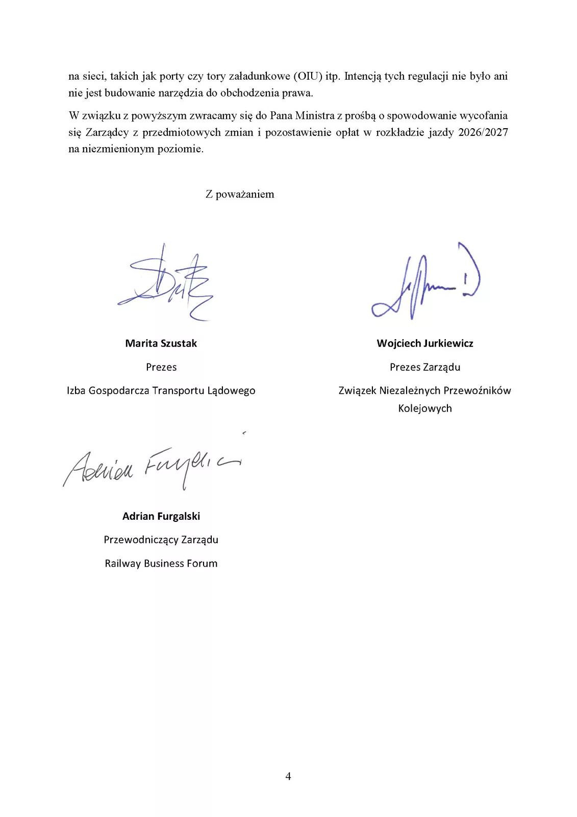 Po apelu RBF, ZNPK i IGTL PKP PLK wycofują się z podwyżki opłat sięgającej 1797%.